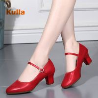 hot【DT】 Glitter Leather Womens Latin Shoes Soft Sole Practice 5cm Ballroom Womans Tango Dancing Heels