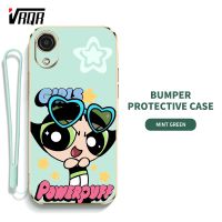 VRQR Powerpuffy เคสโทรศัพท์สำหรับหญิงสาวน่ารักสำหรับ Samsung Galaxy A03 Core A032F เปลือกนุ่มบางพิเศษ Super Girl (ฟรีสายคล้องรวม)