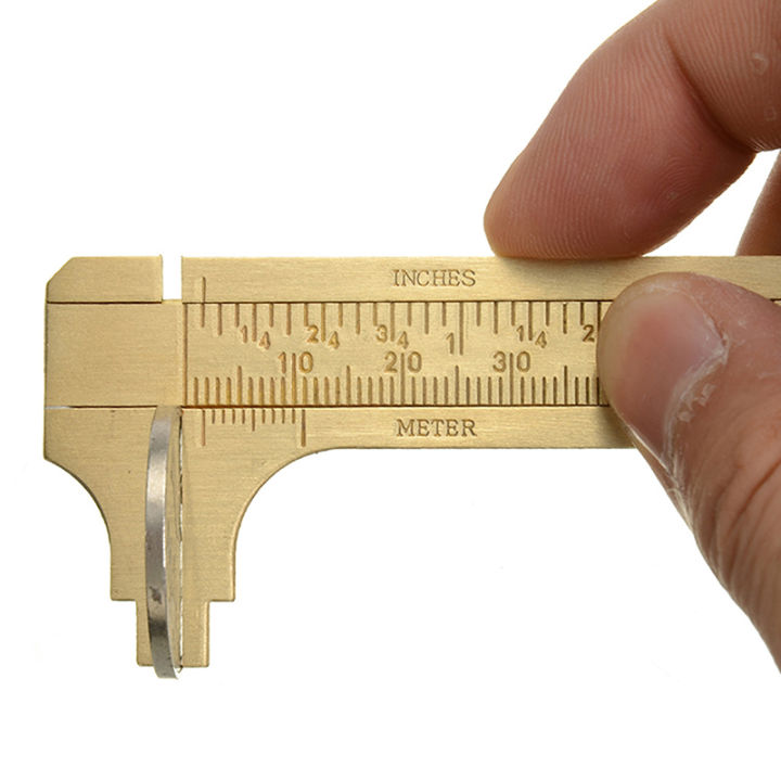 bokali-1pcs-100mm-เวอร์เนียคาลิปเปอร์-gauge-ทองเหลืองเลื่อนเครื่องมือวัดไม้บรรทัดกระเป๋าไมโครมิเตอร์