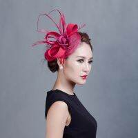 Top Quality Bridal Sinamay Fascinator Philippines Sinamay Hat with Feathers for Kentucky Derby Church Wedding Party