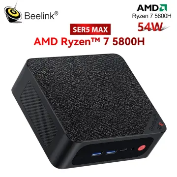 Beelink SER5 MAX Mini PC, AMD Ryzen 7 5800H (8C/16T, up to 4.4GHz, 54W  TDP), 16GB DDR4+500GB PCIe3.0 SSD Mini Desktop Computer, Support 4K@60Hz  Triple