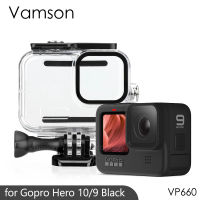 Vamson for GoPro Hero 10 9 Black Underwater Waterproof Case Diving Protective Cover Housing Mount for Go Pro 9 Accessories VP660