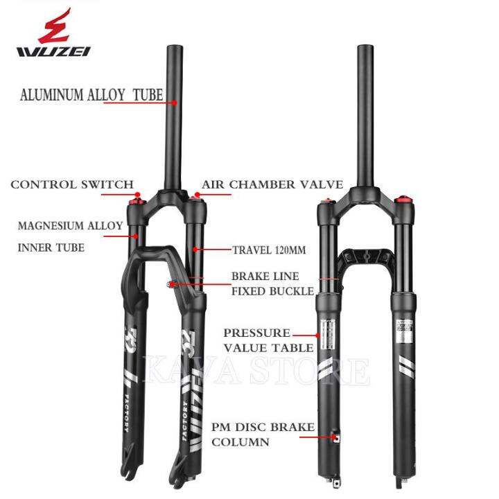 wuzei-fork-sepeda-gunung-26-27-5-29นิ้วช่วงล่างน้ำมันอากาศส้อมไหล่-ลวดควบคุมจักรยานเสือภูเขาแมกนีเซียม-อัลอัลลอยส้อม