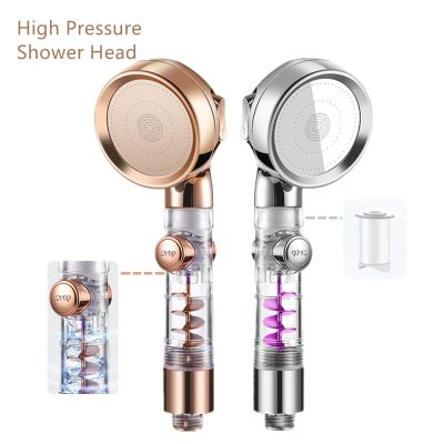High Pressure  3-Function SPA shower head Shower Head  with switch on/off button Filter Bath Head Water Saving Shower Bathroom Plumbing Valves