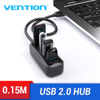 【COD】Vention USB HUB USB 2.0 HUB 4 พอร์ต USB Splitter พร้อมไฟ LED USB HUB สำหรับ Macbook Pro PC คอมพิวเตอร์แท็บเล็ตฮับ USB