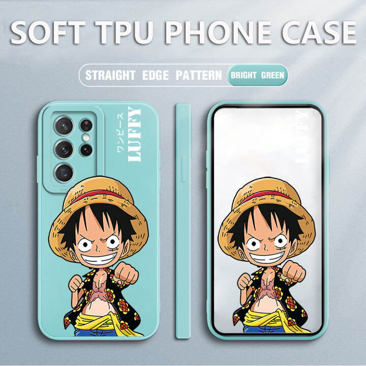 เคสโทรศัพท์-เคส-samsung-s21-ultra-5g-case-luffy-สแควร์ซอฟต์ซิลิคอนฟูลเฮาส์-ป้องกันการกระแทก-ฝาหลังยางกันกระแทก-สำหรับเด็กชายเด็กหญิง