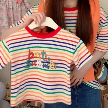 Baby Girl Clothes Crop Top Rainbow Girl Top Retro Baby Girl Blouse