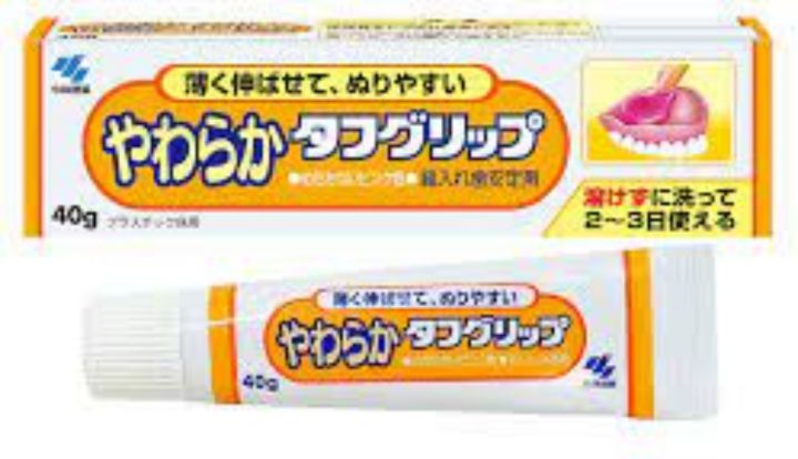 พร้อมส่ง-kobayashi-tough-grip-transparent-40g-ครีมติดฟันปลอม-ครีมติดฟันปลอมแบบใส-จากญี่ปุ่น