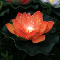 【YD】 5 pieces Artificial Optic fibre leaf flowers Floating Pond flower Pool wedding decoration C70