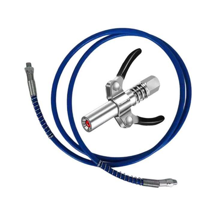 Grease Coupler With Soft Hose HeavyDuty Quick Release Grease Gun Coupler NPTI/8 10000PSI