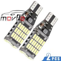 MovFlax 2ชิ้นไฟ LED DC 12V T15สีขาว45 SMD 2835หลอดไฟรถยนต์เลี้ยวโคมไฟเบรกอัตโนมัติสัญญาณไฟ