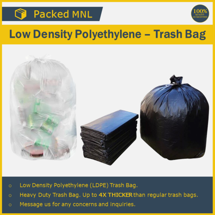 [Heavy Duty] Low Density Polyethylene Trash Bag - Clear | 100pcs ...