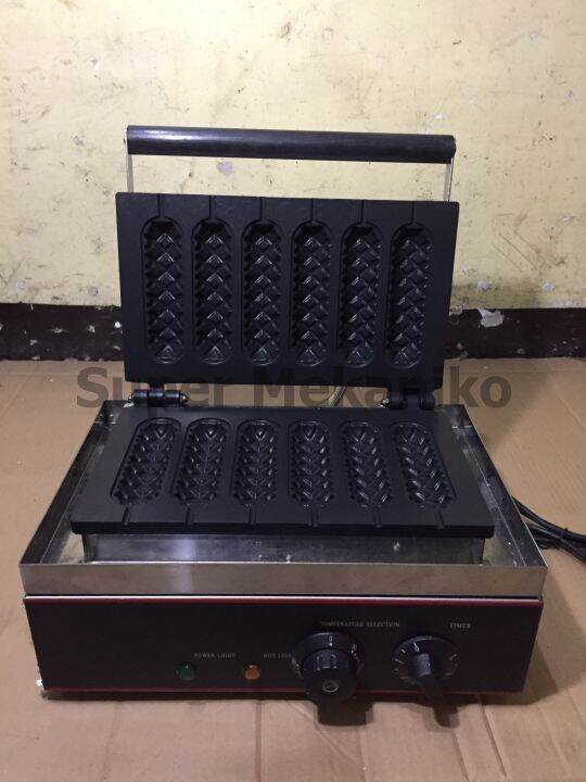 Waffle Hotdog Maker 6Slots with Timer Stainless Steel Heavy Duty for Commercial Use Lazada PH