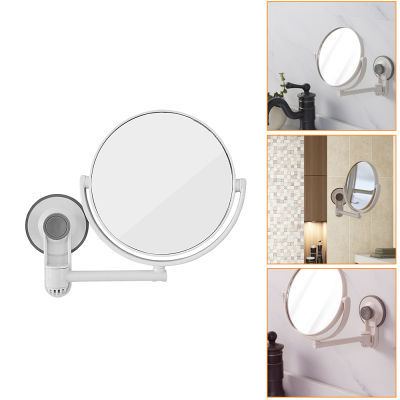 Double Sides Wall Mounted Makeup Mirror Bathroom Mirror Waterproof Smooth Adjustable 360 Degree Wall Hanging Makeup Mirror