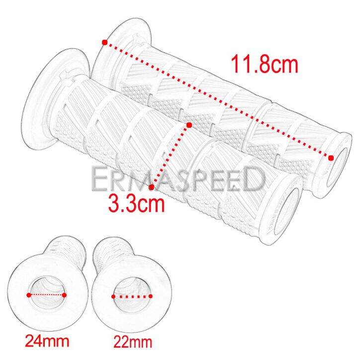 มือจับรถจักรยานยนต์ขนาด7-8-22มม-24มม-ยางลิ้นปีกผีเสื้อกันลื่นสำหรับแข่งมอเตอร์ไซค์ครอสไบค์