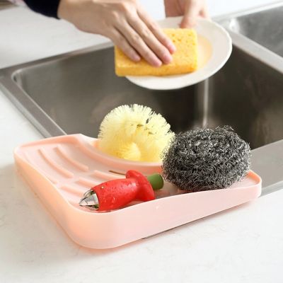 【CC】✷  Multi-purpose Triangular Sink Drain Rack Rag Dishcloth Holder Storage Basket Sponge