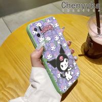 Chenyyka เคสสำหรับ A16K OPPO เคส A16E แบบเต็มหน้าจอลาย Kuromi เคสเคสโทรศัพท์ดีไซน์ใหม่บางแบบสร้างสรรค์เคสป้องกันขอบสี่เหลี่ยมอ่อนเคสปลอกซิลิโคนกันกระแทก