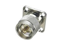 1pcs Connector UHF PL259 Male Plug 4-Holes Flange Solder Panel Mount RF Coaxial Adapter Wire Teminal Brass