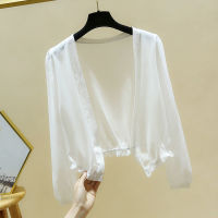 Summer Elegant White Jacket Women Chiffon Shawl Cape Lady Short Coats Tops Beach Sun Protection Thin Coat Womens Fashion