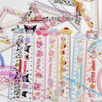 Student 4pcs Ruler Set Ins Cute Sanrio Series Kuromi Melody Thickened Ruler Set Drawing Tools Stationery Supplies 【AUG】