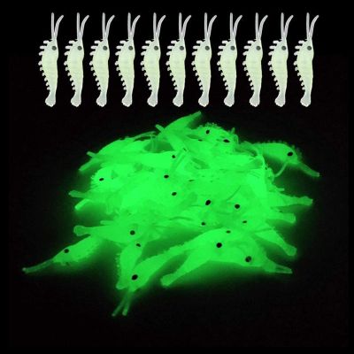 【hot】∋◙ 50Pcs Shrimp Fishing Bait Soft Worms Shrimps Lures for Bass Crappie 3.5cm