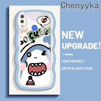 Chenyyka เคสสำหรับ Huawei Nova 3i Nova 3เคสการ์ตูตูน ฉลามน่ารักใหม่มาการองขอบคลื่นเคสมือถือกันกระแทกใสนิ่มเคสโปร่งใส กล้องถ่ายรูปสุดสร้างสรรค์เคสป้องกันซิลิกาเจล