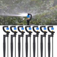 180/360 Degrees Rotating Sprayer Refraction Mist Nozzles with Stakes Connector Gardens lawn Irrigation for 1/4 39; 39; Hose Sprinklers