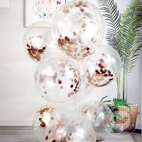 【DT】hot！ 12 Inch Transparent Gold Balloons Banquet Decoration Birthday Wedding