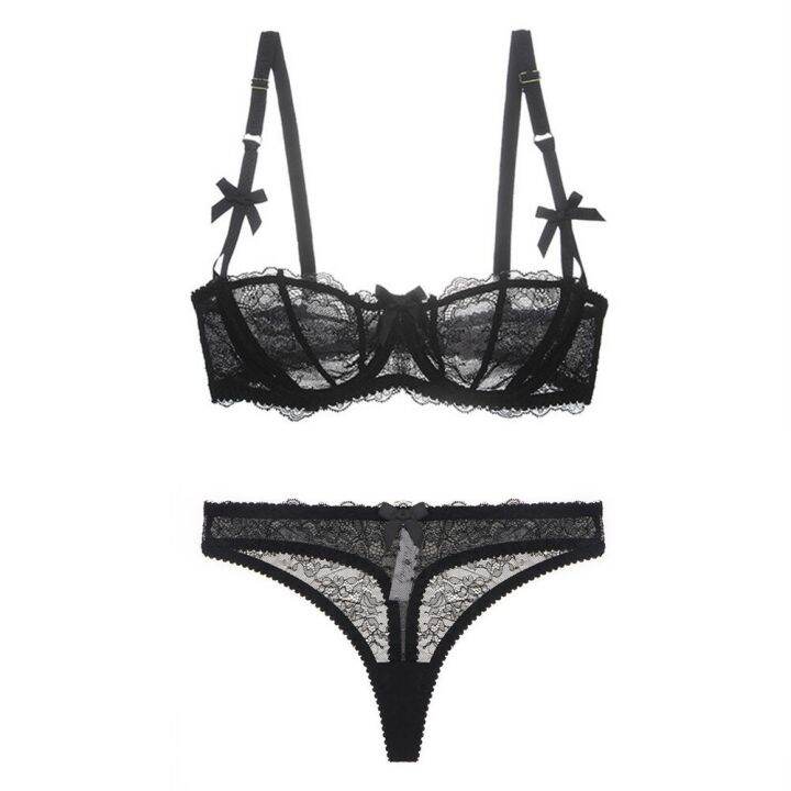 victorias-secret-sexy-1-2-half-cup-lace-bra-set-thong