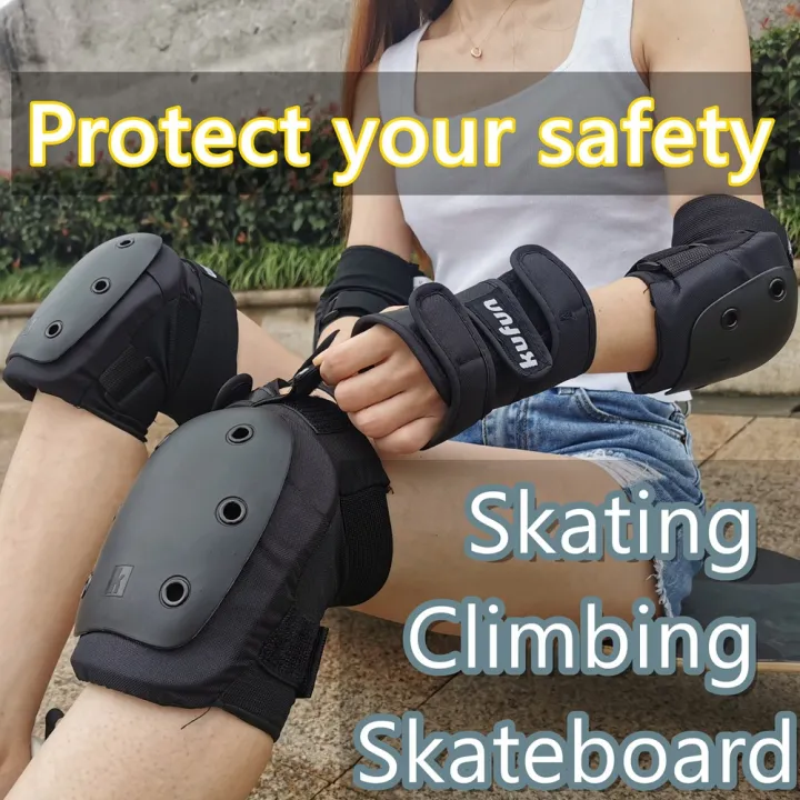 kufun Knee Elbow Pads Protective Gear Longboard Skateboard Adult Children Bicycle Inline Roller