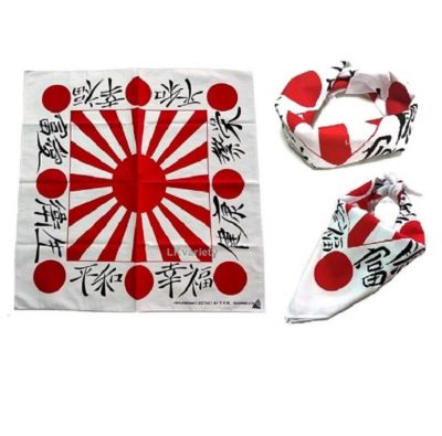 ผ้าลายธงชาติญี่ปุ่น ผ้าโพกหัว ผ้าพันคอ (Bandana Japan Flag Scarf Headwrap)