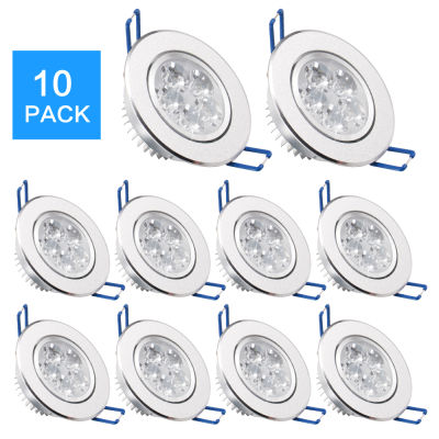 10 Packlots 3-25 Day All Aluminum LED Spot LED Downlight Dimmable Bright Recessed Decoration Ceiling Lamp 110V 220V AC85-265V