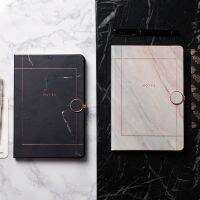 Creative Marbled Notebook with Metal Magnetic Buckle Simple Line Paper Notepad Diary Planner Stationery Supplies