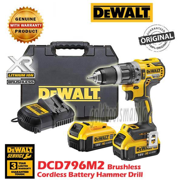 DeWALT DCD796M2T 18V Brushless Cordless Battery Hammer Drill W/ 2