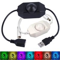 ♣♗ USB LED Knob Dimmer With On/Off DC 12V Ribbon Brightness Adjust Switch Controller Connector for Lamp Fan