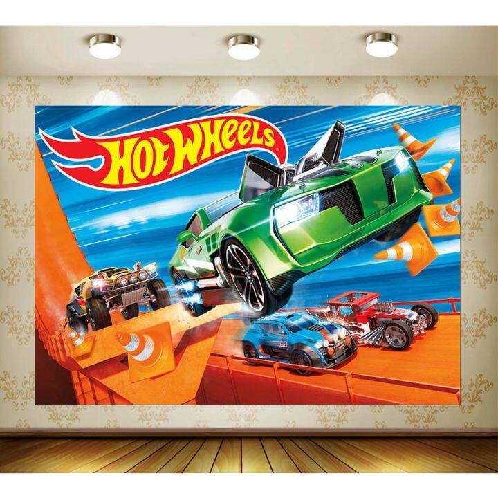 Hot Wheels Car Birthday Party Bunting Banner Backdrop Decoration for ...