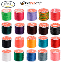 Beebeecraft 1 Roll 0.5mm 106m Round Waxed Polyester Cords Beading Threads Crafting Cord Waxed Thread for Jewelry Making