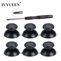 IVYUEEN 6 PCS Black 3D Joystick Caps for Sony PlayStation 5 PS5 DualSense Controller Thumbstick Analog Thumb Sticks Grip Cover