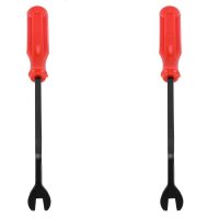 2X Car Door Interior Trim Clip Panel Upholstery Fastener Clip Remover Tool Screwdriver Nail Puller 6 Inch Red