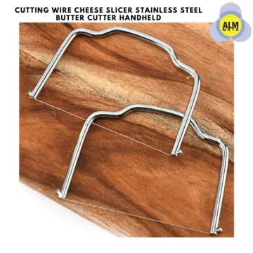 1pcs Cheese Butter Slicer Cutter Board Stainless Steel Wire Cutting Dessert  Blade