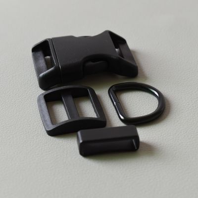 ❀✓☑ 1 set plastic release buckles metal Dring 25mm clip clasp knapsack straps rectangle buckle sliders Diy Dog collar accessories