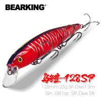 BEARKING 128Mm 23G ใหม่ร้อนรุ่น Professional คุณภาพเหยื่อตกปลา Suspension Minnow Hard เหยื่อดำน้ำ1.5M คุณภาพ Wobblers