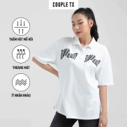 COUPLE TX - Áo Polo Nữ Jersey Relax Fit In Typo Trước Ngực WPO 2025