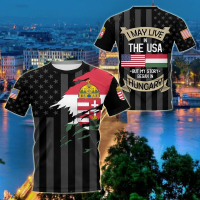 2023 NEWHungary ธงพิมพ์เสื้อยืดผู้ชายที่มีคุณภาพสูงแขนสั้นแฟชั่นคอกลมท็อปส์ถนนฮาราจูกุประเดิมขนาดใหญ่เสื้อผ้าผู้ชาย