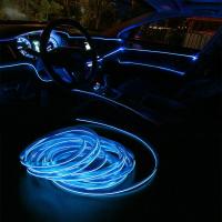 [ANYA Auto Parts] ภายในรถ EL Wire Ambient ไฟ LED Flex Rgb Strip Auto ยืดหยุ่นบรรยากาศหลอด Soft USB โคมไฟแสงแถบเชือกเทป Light