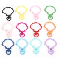 Scallop Shape Colorful Metal Lobster Clasp Hooks Key Ring Connectors For Keychain Jewelry Making DIY Accessories