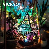 VICKYO Polar-Star Projection Lamp LED Ambient Night Light Wooden Colorful Table Lamp For Bedroom Bar Living Room Decorative Gift Night Lights