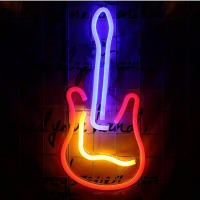 LED Neon Light Acrylic Guitar Shaped Wall Mounted Lighting for Christmas Home Party Holiday Decoration Xmas Gift Atmosphere Lamp