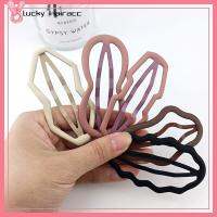 LUCKY HAIRACC 4PCS เรซิน คลิปกลวงรูปรูปหลายเหลี่ยม รูปทรงถั่วลิสง แบบพกพาได้ เครื่องมือจัดแต่งทรงผม ของใหม่ โลหะสำหรับตกแต่ง เครื่องประดับผมวินเทจ สาวๆ