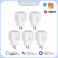 (SQIU)16A ปลั๊กเสียบ Aubess Zigbee พร้อมฟังก์ชันการตรวจสอบเวลาเสียงสวิตช์ควบคุมผ่านwifi ผู้ช่วยประจำบ้านของ Alexa